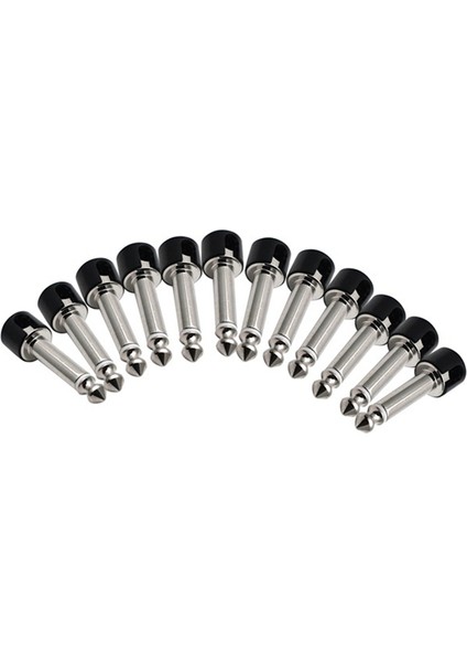 12PCS Dıy Boğazı Ses Lehimsiz 6.35 Mono Fiş Lehim Fiş Gitar Etki Konnektörü Krom Siyah (Yurt Dışından)