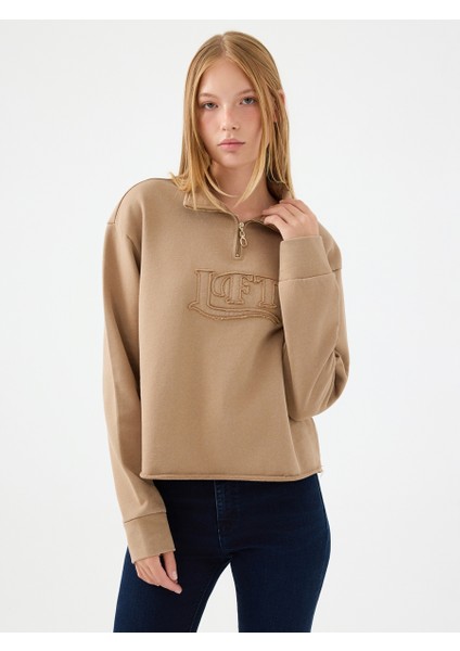 Long Crop Kadın Sweatshirt