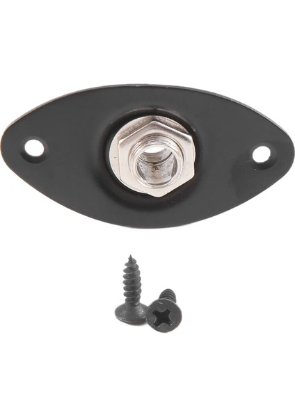 Oval Girintili Gitar Jakı Plakası30 Bk Oval Girintili Gitar Jakı Plakası ve Soket Siyah Yüksek Kalite, 1 Paket (Yurt Dışından)