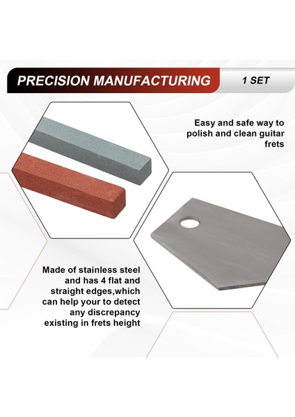Gitar Luthier Araç Kiti 1 Adet Gitar Fret Luthier Dosyasını Taçlandıran Luthier Dosyası, 1 Pcs Paslanmaz Çelik Fret Rocker, 2 Pcs Klavye Koruma Koruyucu ve Gitar Için 2 Taşlama Taşı (Yurt Dışından) indirimleri