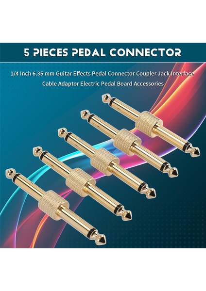 5pcs 1/4 Inç 6.35 mm Gitar Efektleri Pedal Konnektörü Kepçesi Arayüzü Kablo Adaptörü Elektrik Pedal Kartı Aksesuarları (Yurt Dışından) fırsatları