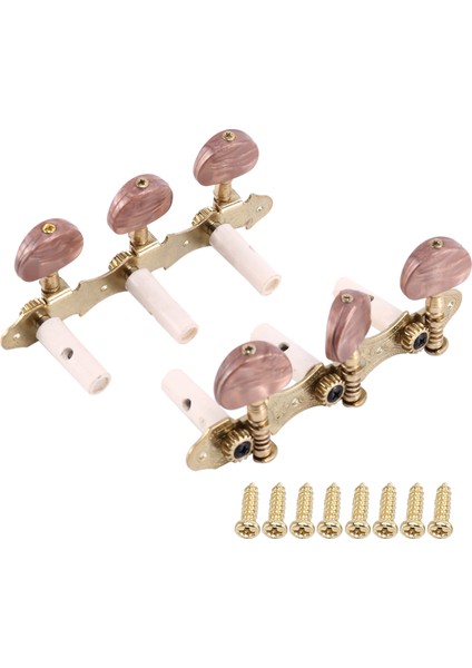 Sol Sağ Klasik Gitar Ip Ayar Tuning Pegs Makine Kafaları Tuner Tuşları 3L3R Profesyonel Gitar Aksesuarları, Kırmızı-Kahverengi (Yurt Dışından)
