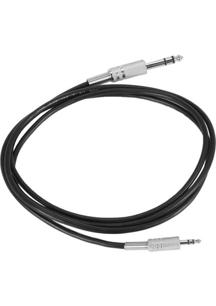 4.9ft 3.5mm 1/8 Inç Erkek - 6.35MM 1/4 Inç Erkek Trs Stereo Ses Kablosu Sıcak Siyah (Yurt Dışından)