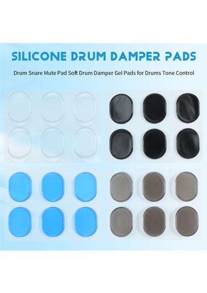 24 Adet Silikon Davul Damper Pedleri, Davul Trampet Sessiz Ped Yumuşak Davul Damper Jel Pedleri Davul Tonu Kontrolü (Yurt Dışından) fırsatları