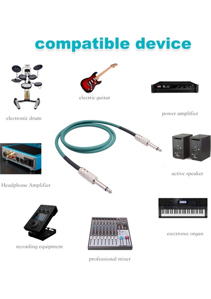 Gitar Enstrüman Kablosu Elektro Gitar Kablosu 6.35MM Mono Fiş Gitar Bas Davul Için Bağlantı Kablosu, 5 Metre (Yurt Dışından) fırsatları