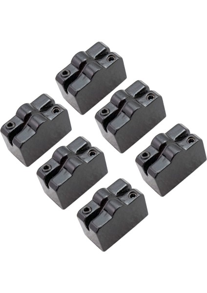 Başsız Gitar Tremolo Köprü Sistemi Gitar Aksesuarları Için 1 Set 6 Adet Siyah Gitar Köprü Ip Eyer Eyer (Yurt Dışından)