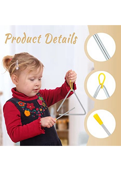 10 Adet Müzikal Çelik Üçgen Perküsyon Enstrümanı, Üçgen El Perküsyon Üçgen Yetişkin (6 Inç) (Yurt Dışından) modelleri