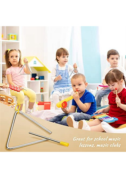 10 Adet Müzikal Çelik Üçgen Perküsyon Enstrümanı, Üçgen El Perküsyon Üçgen Yetişkin (6 Inç) (Yurt Dışından) indirimleri