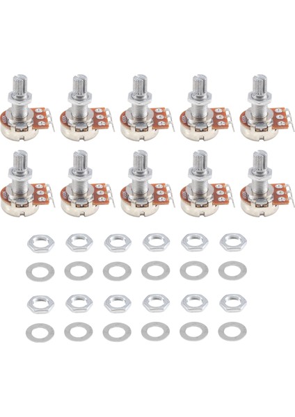 Gitar Küçük Boyutlu Saksılar Gitar Bas Parçaları Için A500K Potansiyometreler (10 Paket) (Yurt Dışından)
