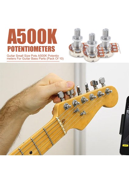 Gitar Küçük Boyutlu Saksılar Gitar Bas Parçaları Için A500K Potansiyometreler (10 Paket) (Yurt Dışından) indirimleri