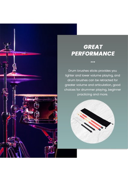 1 Çift Davul Fırçaları Geri Çekilebilir Tel Fırçalar Davul Davul Çubukları Fırça + 1 Çift Çubuklar Davul Fırçaları Çubuklar Davul Çubuk Seti (Yurt Dışından) modelleri