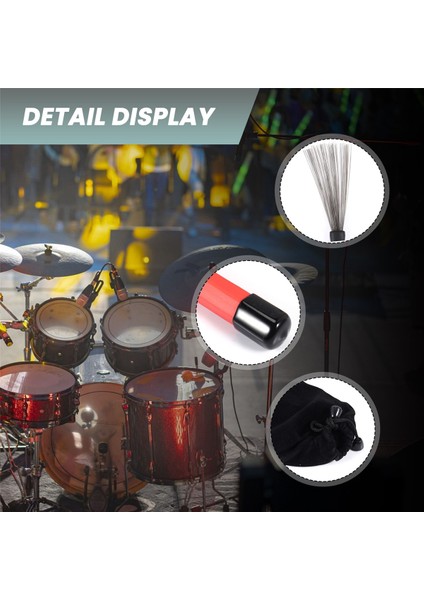 1 Çift Davul Fırçaları Geri Çekilebilir Tel Fırçalar Davul Davul Çubukları Fırça + 1 Çift Çubuklar Davul Fırçaları Çubuklar Davul Çubuk Seti (Yurt Dışından) indirimleri