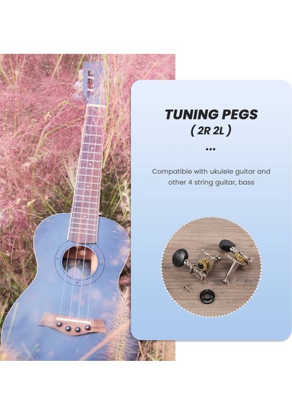 Tuning Pegs Tuner Machine Heads 2r 2l 4 String Ukulele Gitar Bas Parçaları Onarım Araçları Kitleri Aksesuar (Yurt Dışından) fiyatları