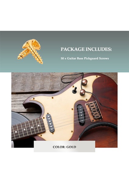 50X Gitar Bas Vidaları Çizik Plakaları Için Parçalar Pickguard, Altın (Yurt Dışından) modelleri