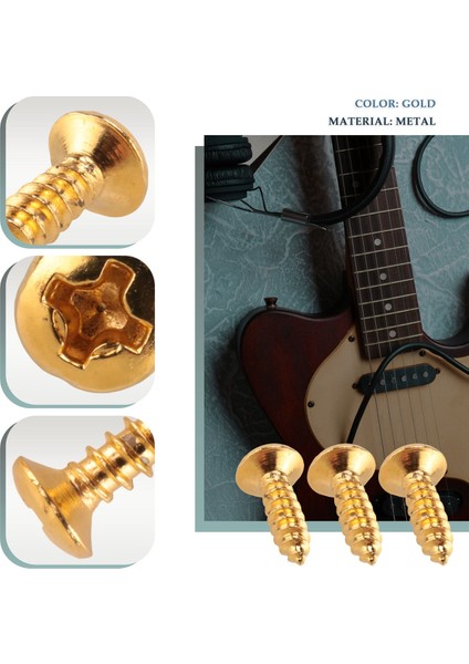 50X Gitar Bas Vidaları Çizik Plakaları Için Parçalar Pickguard, Altın (Yurt Dışından) indirimleri