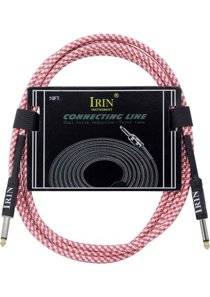 Irin Gitar Kablo Dizisi Enstrüman Aksesuarları Gürültüsüz Sessiz Sesli Teli Gürültü Azaltma Kablosu (10M) Pembe Beyaz (Yurt Dışından)