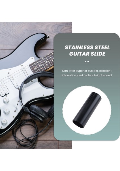 1 Adet Gitar Slayt Siyah Paslanmaz Çelik Parmak Kalıp (Yurt Dışından) modelleri