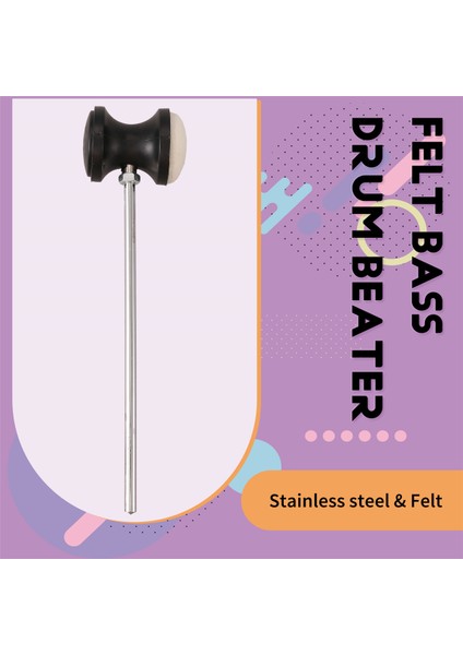 Paslanmaz Çelik ve Keçe Mili Siyah Davul Pedal Bas Davul Çırpıcı Enstrüman Aksesuar Parçası (Yurt Dışından) fırsatları