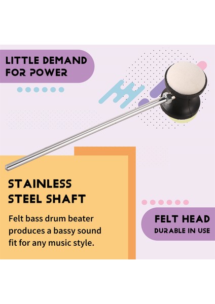 Paslanmaz Çelik ve Keçe Mili Siyah Davul Pedal Bas Davul Çırpıcı Enstrüman Aksesuar Parçası (Yurt Dışından) indirimleri