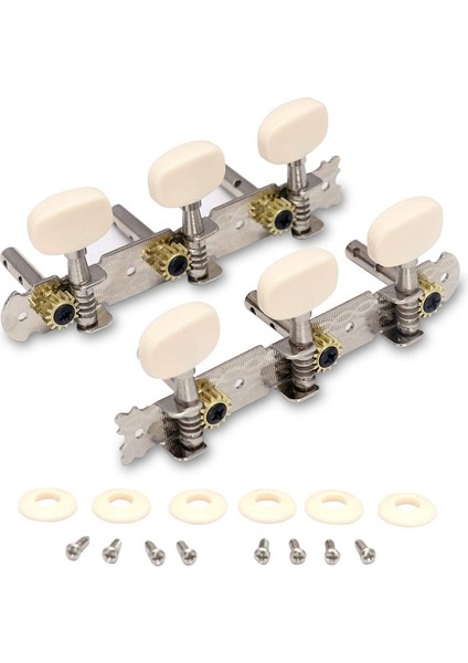 Vintage Gitar Ayarlanması Pegs Altın Kaplama Makine Başlıkları Ayar Tuşları Tuner Klasik Gitar 3l 3r Için Tek Delik (Yurt Dışından)