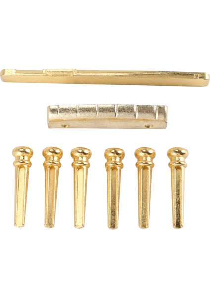 6pcs Gitar Pirinç Köprü Pimleri Eyer Somun Yedek Parçaları Akustik Gitar (Yurt Dışından)