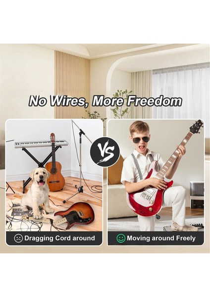 2 Arada 2,4ghz Kablosuz Gitar Sistemi 48KHZ Ses Kablosuz Gitar Verici Alıcı Elektro Gitar Bas Amplifikatörü (Yurt Dışından)