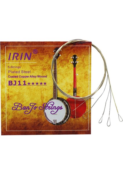 Irin 5pcs/set BJ11 Banjo String Paslanmaz Çelik Kaplı Bakır Alaşım Yarı (.009-.020) (Yurt Dışından) fırsatları