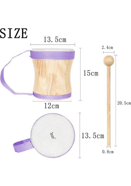 Erken Eğitim ve Çocuk Perküsyonu Için Irin Ahşap Bongo Davul, Ahşap Djembe Davul Seti (Mor) (Yurt Dışından) modelleri