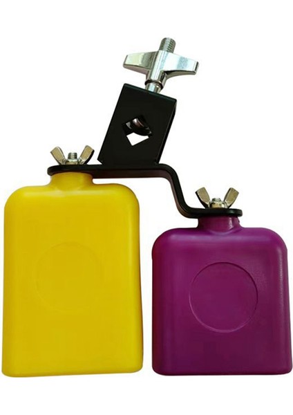 Çift Sambago Bell Latin Müzik Sarı Mor Cowbell Yüksek Düşük Ses Knocker Davul Perküsyon Enstrüman Parça Aksesuarları (Yurt Dışından)