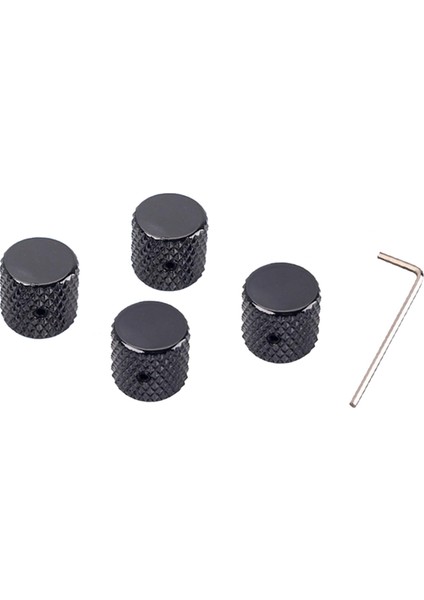 Siyah 4 Paket Hacim Kontrol Düğmesi Tonu Düğmesi Düz Kontrol Topçusu Gitar Kontrol Knob Gitar Pedal Düğmesi (Yurt Dışından)