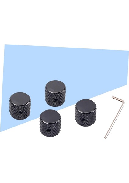 Siyah 4 Paket Hacim Kontrol Düğmesi Tonu Düğmesi Düz Kontrol Topçusu Gitar Kontrol Knob Gitar Pedal Düğmesi (Yurt Dışından) fiyatları