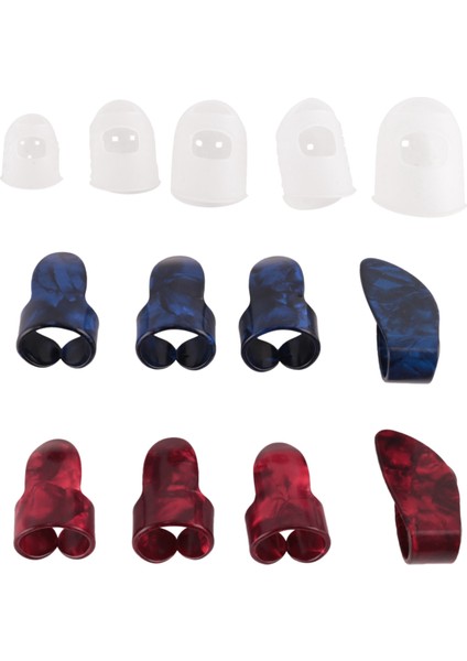 Gitar Başlangıç ​​kiti 8 Adet Gitar Başparmak ve Parmak Seçmeleri (Metal ve Mavi Selüloit), 5 Adet Temiz Gitar Parmak Koruyucuları Içerir (Yurt Dışından) fiyatları