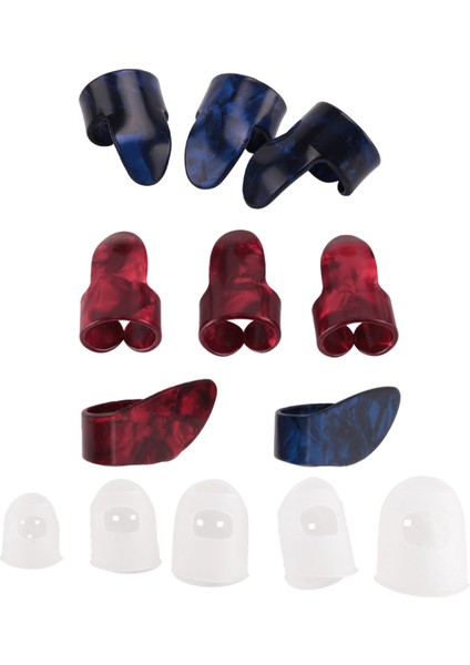 Gitar Başlangıç ​​kiti 8 Adet Gitar Başparmak ve Parmak Seçmeleri (Metal ve Mavi Selüloit), 5 Adet Temiz Gitar Parmak Koruyucuları Içerir (Yurt Dışından) modelleri