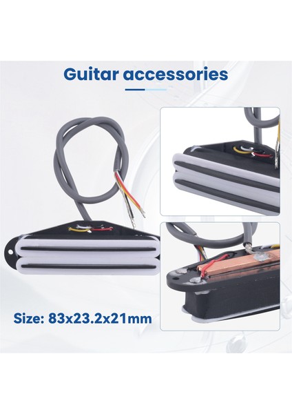 Stratocaster St Tele Strat Squier Elektro Gitar Için Çift Sıcak Ray Blaster Humbucker Pikaplar, Siyah Raylı Gümüş Vücut (Yurt Dışından) fırsatları