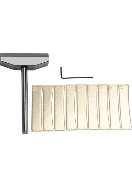 Luthier Tools Set Gitar Bas Fret Press Caul Klavye Presleme Aracı + 9pcs Pirinç Radyan Fret Ekleri Hex Anahtarlı (Yurt Dışından) fırsatları