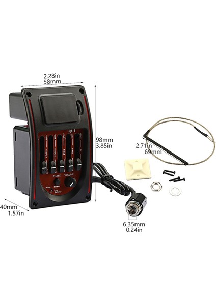 Gitar Pikap Tonu Kontrolleri Eq Eq Equıder Tuner Pıezo Pıcup Akustik Gitar Ön Kablolu Preamp Gitar Parçaları Aksesuarları (Yurt Dışından)
