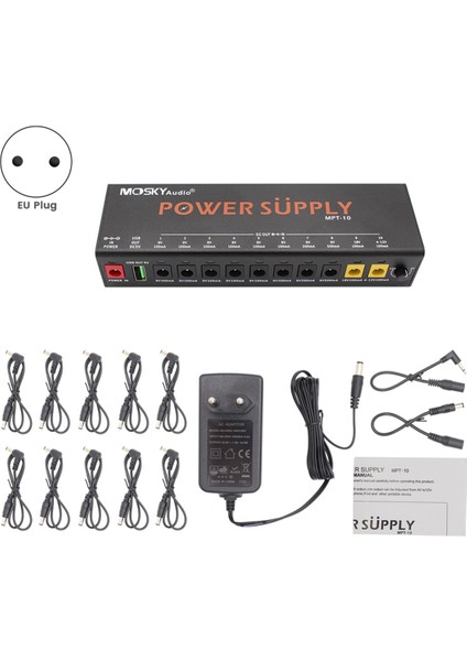 Moskyaudio Mpt-10 Gitar Güç Kaynağı 10 Izole Dc Çıkışları/ 4-12V USB Çıkışı 9V 12V 18V Gitar Efekt Pedalı, Ab Plug (Yurt Dışından) indirimleri