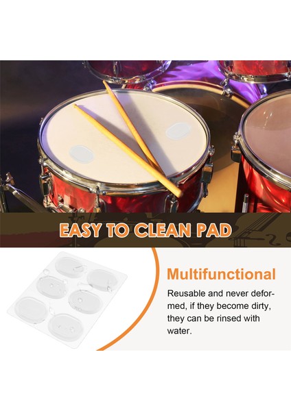 6pcs/set Trampet Drum Sessiz Ped Davul Damper Jel Pedler Trampet Tom Davul Susturucu Sessiz Şeffaf Perküsyon Enstrüman Aksesuarları (Şeffaf) (Yurt Dışından) indirimleri