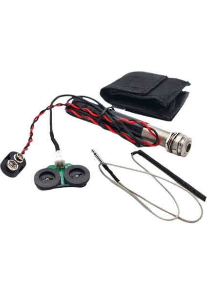 Akustik Klasik Gitar Parçaları Için Aktif Endpin Jack Preamp Piezo Piezo Pikap Kiti Hacmi ve Ton Kontrolü (Yurt Dışından)
