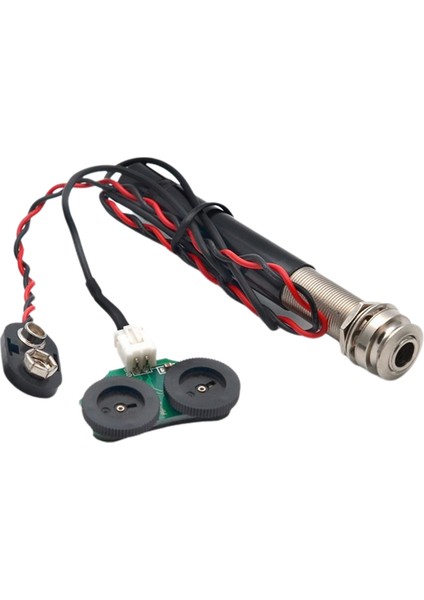 Akustik Klasik Gitar Parçaları Için Aktif Endpin Jack Preamp Piezo Piezo Pikap Kiti Hacmi ve Ton Kontrolü (Yurt Dışından) fırsatları