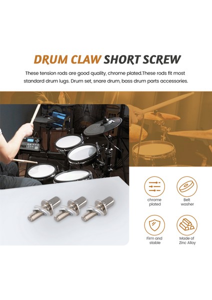 12PCS Davul Gerginlik Çubukları Gerginlik Vidaları Bas Davul Vidaları Set Bas Trampet Davul Aksesuarları Davul Donanımı M5X15MM (Yurt Dışından) fırsatları