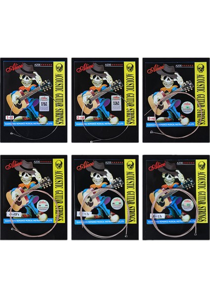 Alice A206SL Akustik Gitar Dizeleri Dize Set Paslanmaz Çelik Kaplamalı Fosfor Bronz Kürek Anti 1.-6th Guar Strings (Yurt Dışından)