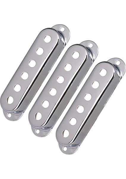 3pcs Open Pirinç Tek Bobar Guitar Tek Pikap Kapakları St Sq Için 48/50/52MM, Gümüş (Yurt Dışından)