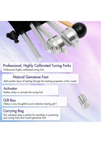 528 Hz Şifa Için Tuning Çatalları Çakra Seti OM136.1 Hz Onarım Için Ses Iyileştirme Aletleri Ayar Çatal Tutucu A (Yurt Dışından) fırsatları