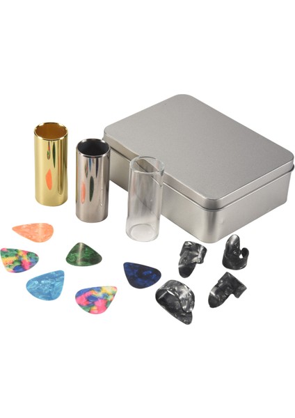 Gitar Slayt Seti 1 Cam Slayt, 1 Çelik Slayt ve 1 Pirinç Gitar Slayt, 6 Adet Gitar Seçimi ve 4 Parmak Seçimi (Yurt Dışından) fiyatları