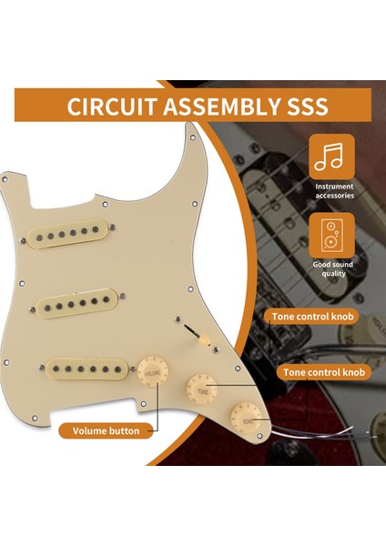 Elektro Gitar Pickguard Pikapları Yüklü Önceden Kablolama Plakası Montajı Sss Sarı (Yurt Dışından) indirimleri