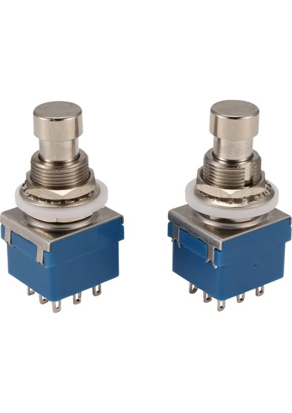 2pcs Gitar Etki Anahtarları 9 Pimli 3pdt Gitar Etkileri Pedal Kutusu Stomp Ayak Metal Anahtarı True Bypass Mavi (Yurt Dışından)