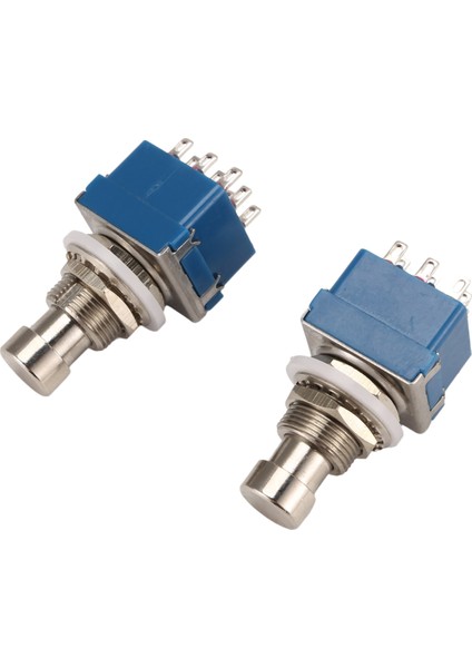 2pcs Gitar Etki Anahtarları 9 Pimli 3pdt Gitar Etkileri Pedal Kutusu Stomp Ayak Metal Anahtarı True Bypass Mavi (Yurt Dışından) fırsatları