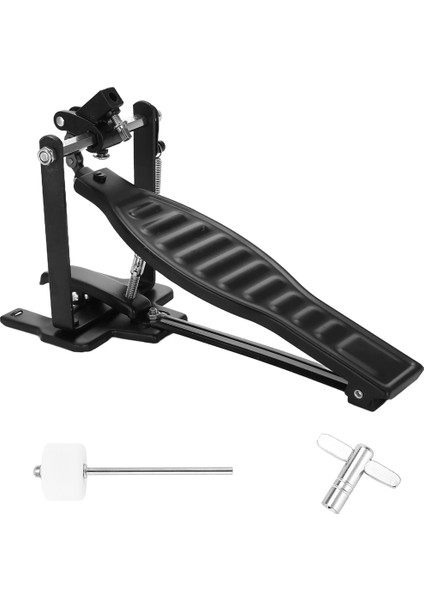 Davul Pedalı Siyah Alüminyum Alaşım Çocukları Davul Çırpıcı Çubuk ve Davul Anahtarı ile Davul Pedal Seti (Yurt Dışından)