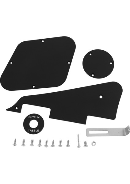 1set Siyah Pickguard /boşluk /anahtar Kapakları /pikap Seçici Plaka /braket /lp Gitar Stili Için Vidalar (Yurt Dışından)
